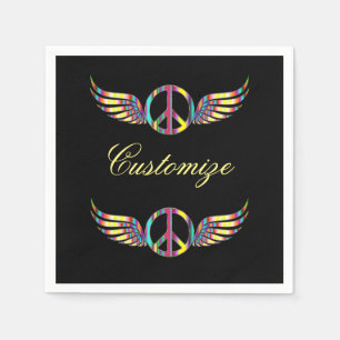 Winged Hippie Peace Symbol Thunder_Cove Pappersservett