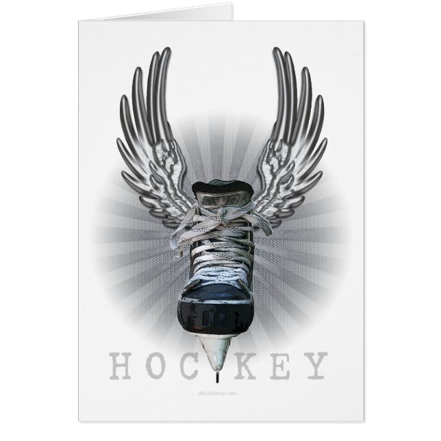 Winged Hockey Hälsningskort (Framsidan)