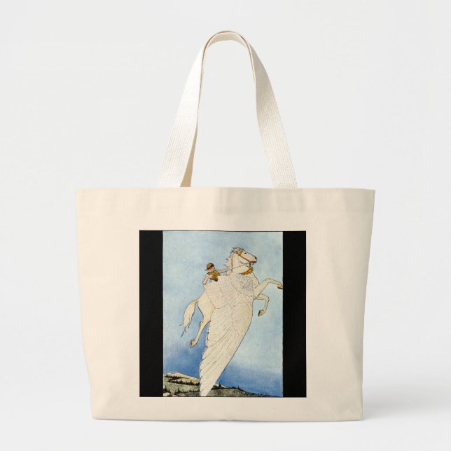 Winged Horse Bag Jumbo Tygkasse (Framsidan)