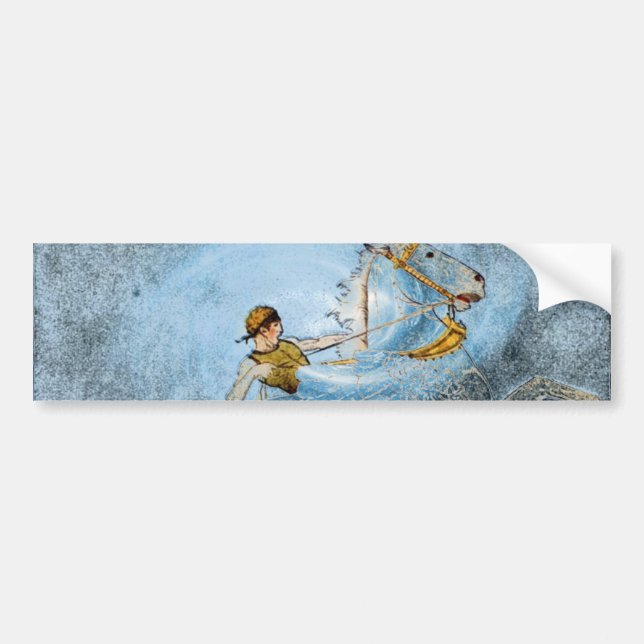 Winged Horse Bumper Sticker Bildekal (Framsidan)
