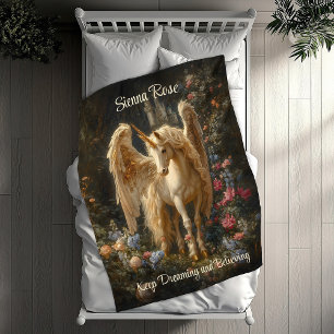 Winged Horse Vintage Renaissance Gilded Unicorn Fleecefilt