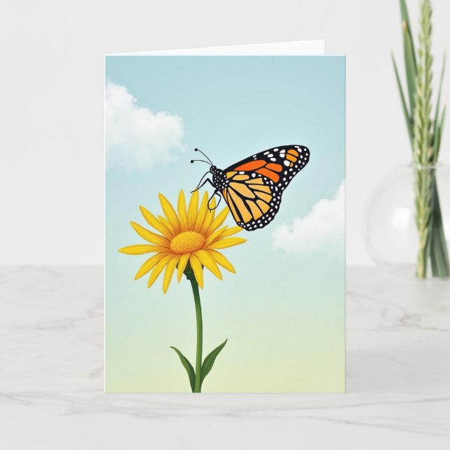 Winged Insect Floral Mothers Day Card Kort (Framsida)