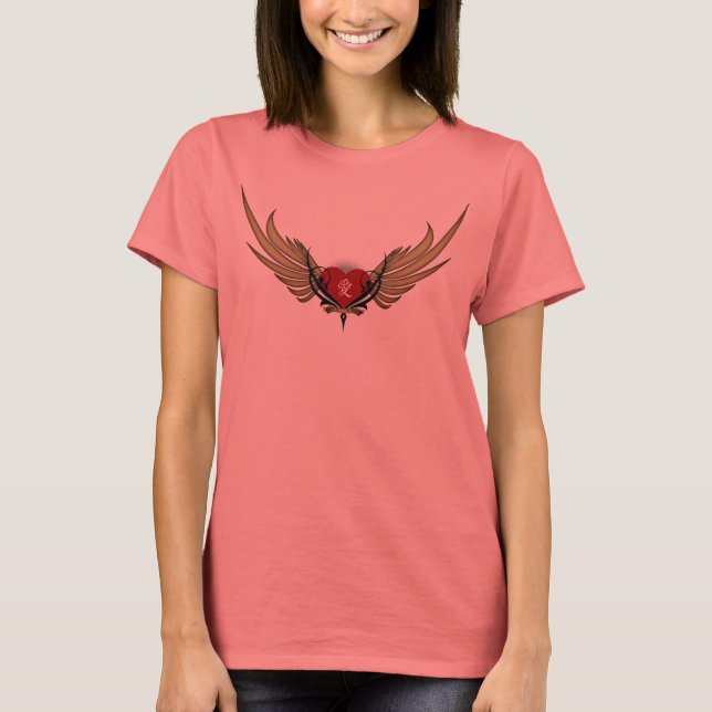 Winged-Kärlek Tee Shirt (Framsida)