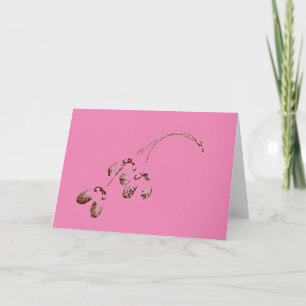 "Winged Maple Seeds Rosa"-hälsningskort för Land Kort