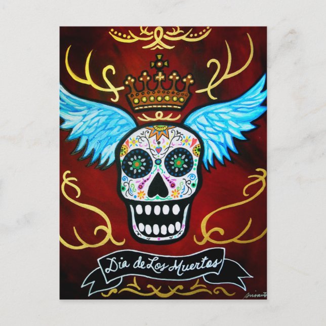WINGED MUERTOS POSTCARD VYKORT (Framsida)
