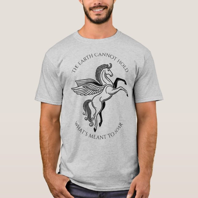 Winged Pegasus: inspirationell grekisk mytologi T Shirt (Framsida)