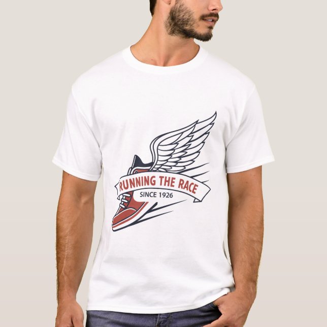 Winged Running Shoe Running The Race Since 1926 Te T Shirt (Framsida)