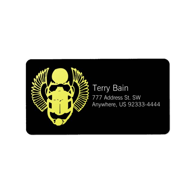 Winged Scarab Adressetikett (Framsidan)