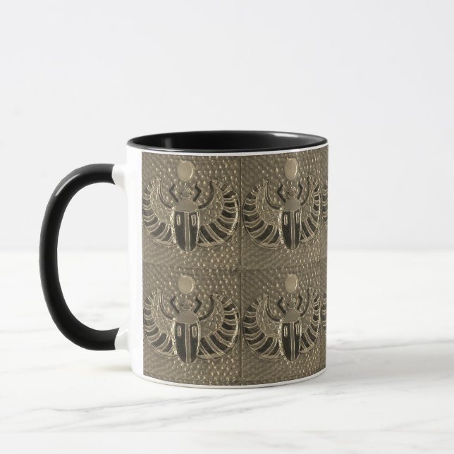 Winged Scarab tile Pattern Mug Mugg (Vänster)