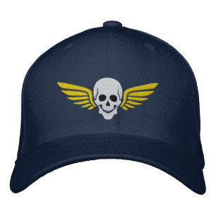 Winged Skull Broderad Keps