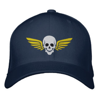 Winged Skull Broderad Keps