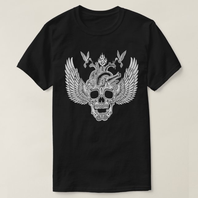 Winged Skull Emek Artman T Shirt (Design framsida)