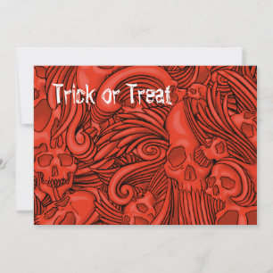 Winged Skull Gothic Illustration Inbjudningar