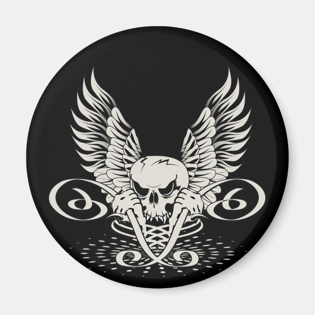 Winged Skull Magnet (Framsidan)