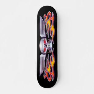 Winged Skull med flamskartong Skateboard Bräda 20,5 Cm