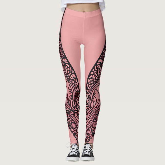 Winged Snöre AI art Leggings (Framsida)