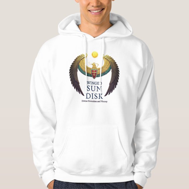 Winged Sun Disk Sweatshirt – Ancient Egyptian Prot (Framsida)
