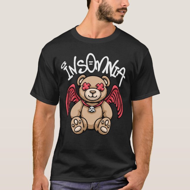 Winged Teddy Bear streetwear T Shirt (Framsida)