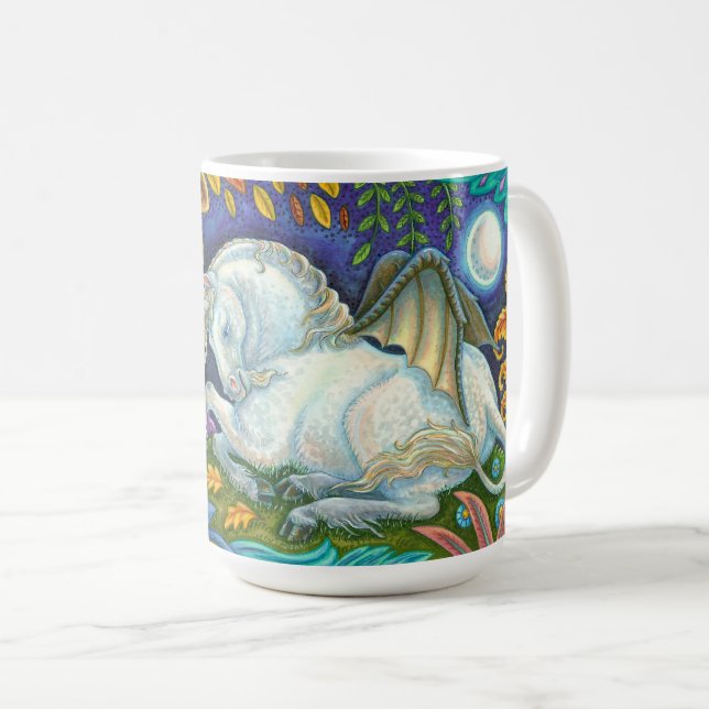 Winged Unicorn Flies Horse Fantasy Mugg (Framsida höger)
