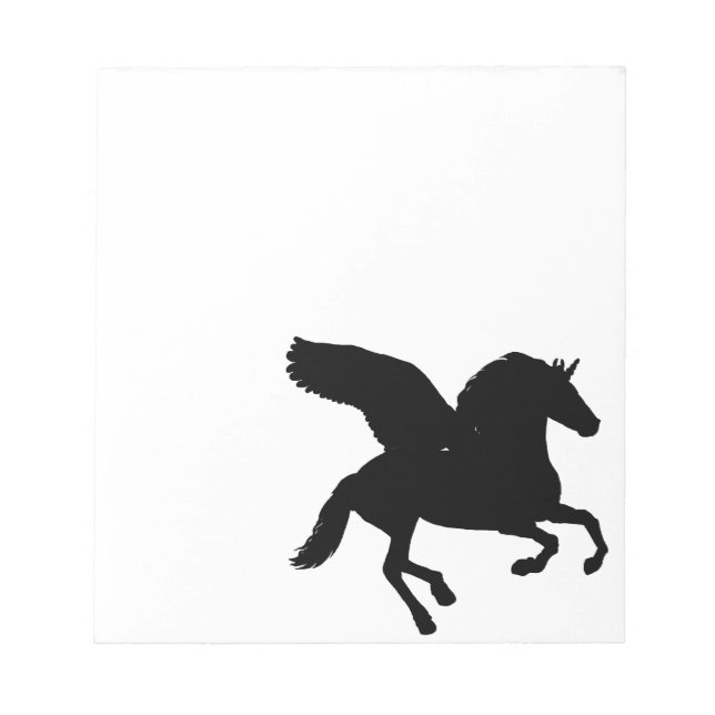 Winged Unicorn Silhouette Anteckningsblock (Framsida)