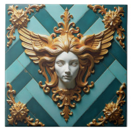 Winged Visage of Vesta Kakelplatta