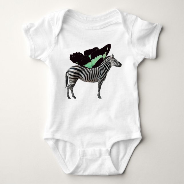 Winged Zebra Baby Bodykoste T Shirt (Framsida)