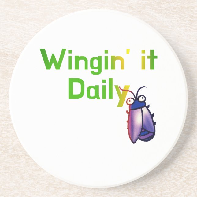 Wingin It Daily Funny Bug Humor Underlägg (Framsidan)
