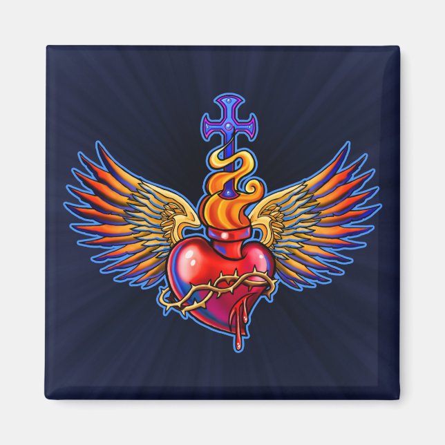 Winging Helig Heart Design Magnet (Framsidan)