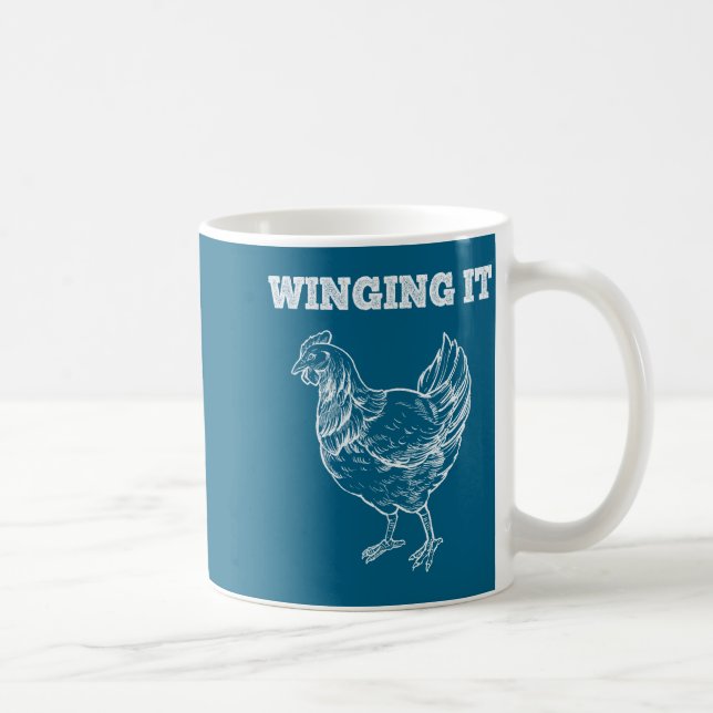 Winging It Funny Chicken Wings Lovers Quote  Kaffemugg (Höger)