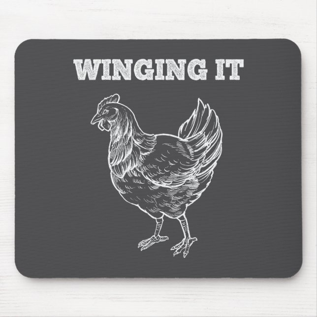 Winging It Funny Chicken Wings Lovers Quote  Musmatta (Framsidan)