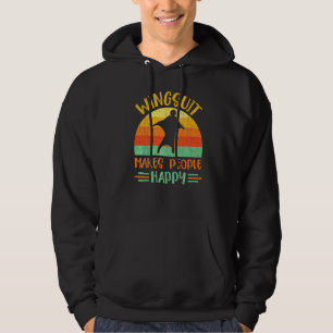 Wingkostes gör People Lycklig Retro Background Vin Hoodie