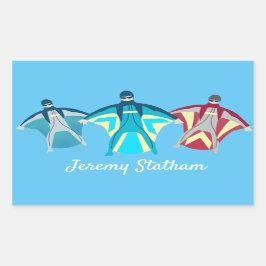 Wingkostym Skydiving Thmet Rektangulärt Klistermärke