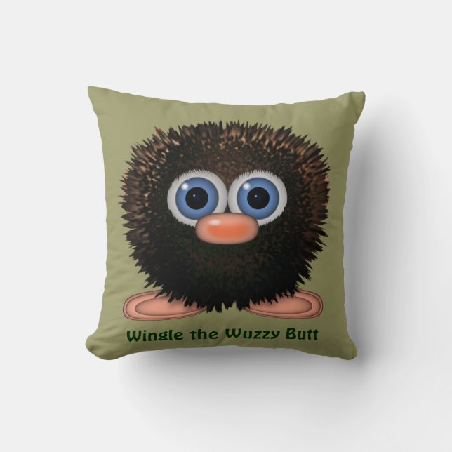 Wingle Cute Wuzzy Butt Cushion för barn Room Kudde (Framsida)