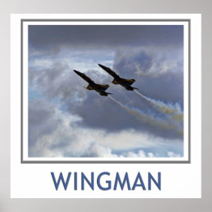 Wingman Blue Änglar Poster
