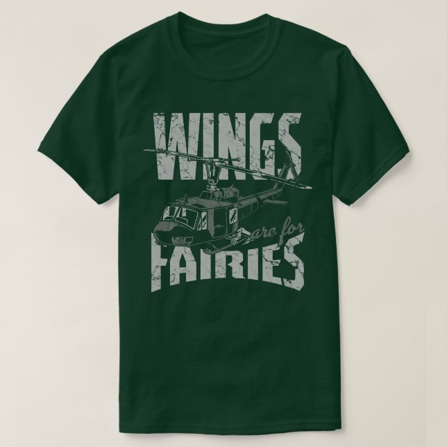 Wings Are For Fairies Helicopter Aircraft Airplane T Shirt (Design framsida)