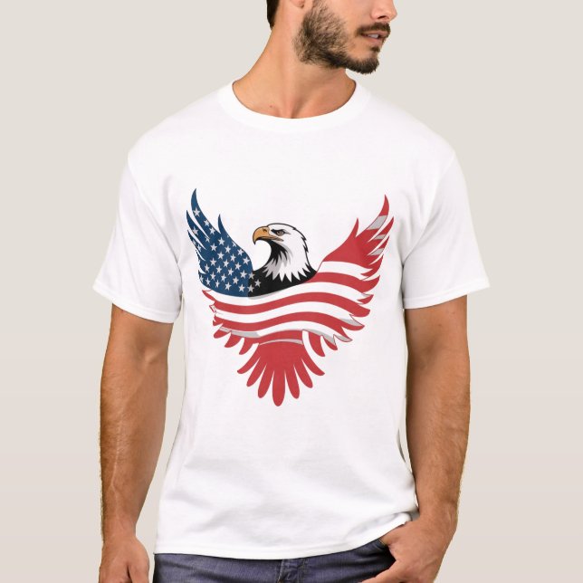 Wings of Freedom – American Eagle USA T Shirt (Framsida)