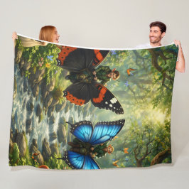 Wings of the Grove premium fantasy fleece blanket