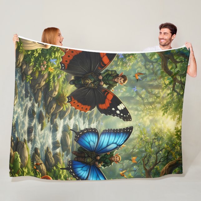 Wings of the Grove premium fantasy fleece blanket (På plats)
