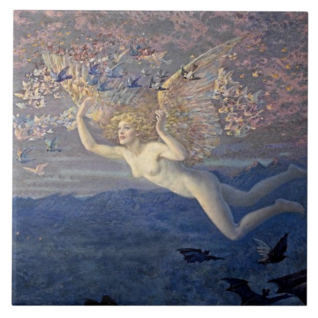 “Wings of the Morning” av Edward Robert Hughes Kakelplatta (Framsidan)