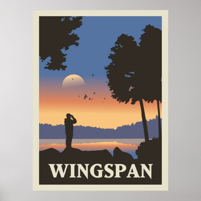 Wingspan Board Game Minimalist Travel Stil Gam Poster (Framsidan)