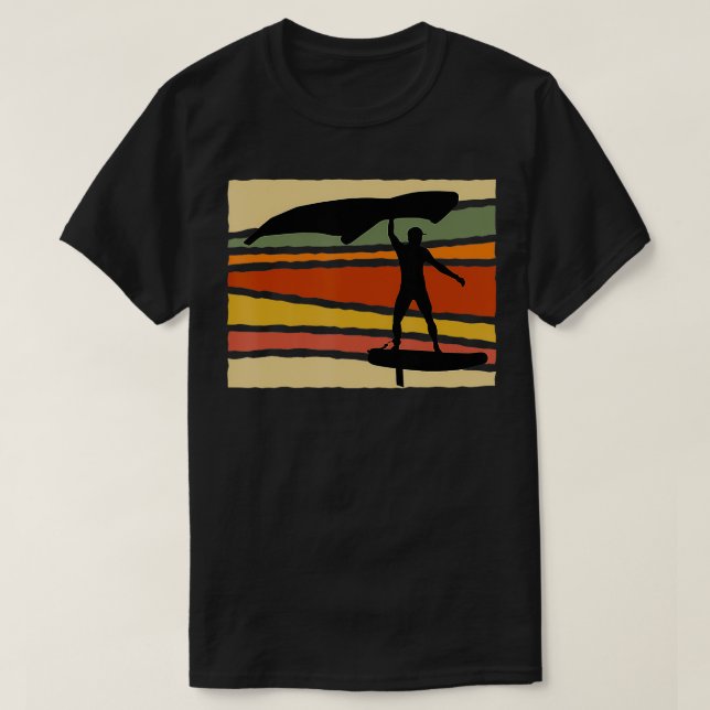 Wingsurf Wingfoil Vinge Foil Surfa Retro Surfer T Shirt (Design framsida)