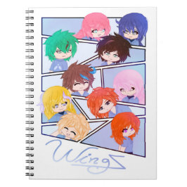 Wingz Multi Character Spiral Photo Notebook Anteckningsbok