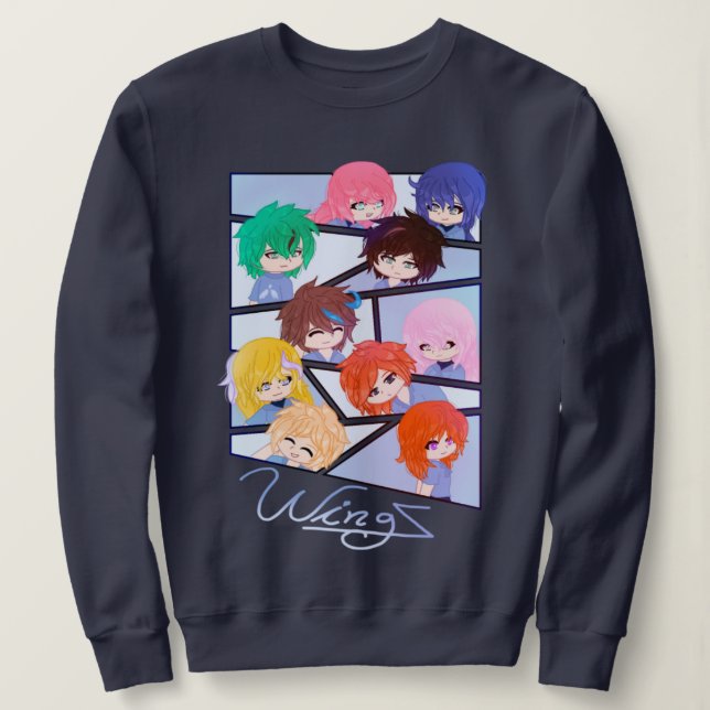 Wingz Multi Character Sweatshirt T Shirt (Design framsida)