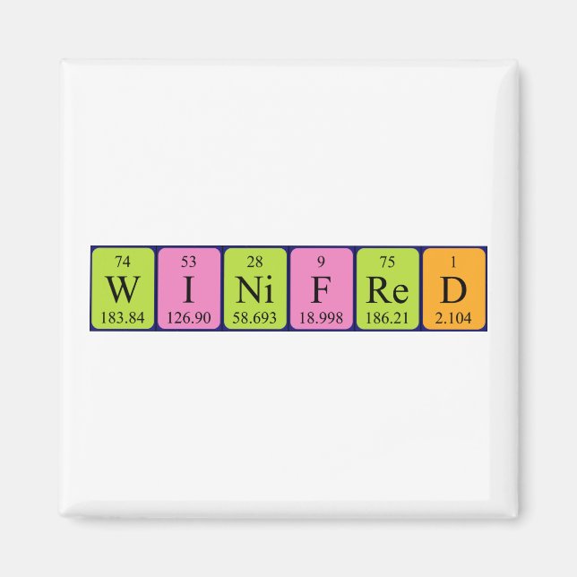 Winifred Periodisk bord namn magnet (Framsidan)
