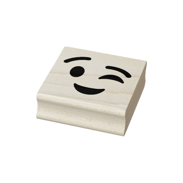 Wink Ansikte Emoji Rubber Frimärke Stämpel (Stämpel)