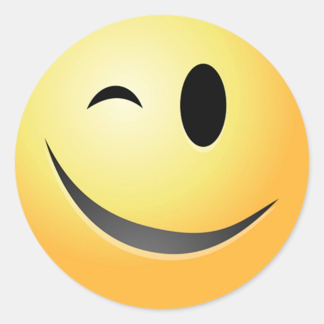WINK ANSIKTE RUNT KLISTERMÄRKE (Framsida)