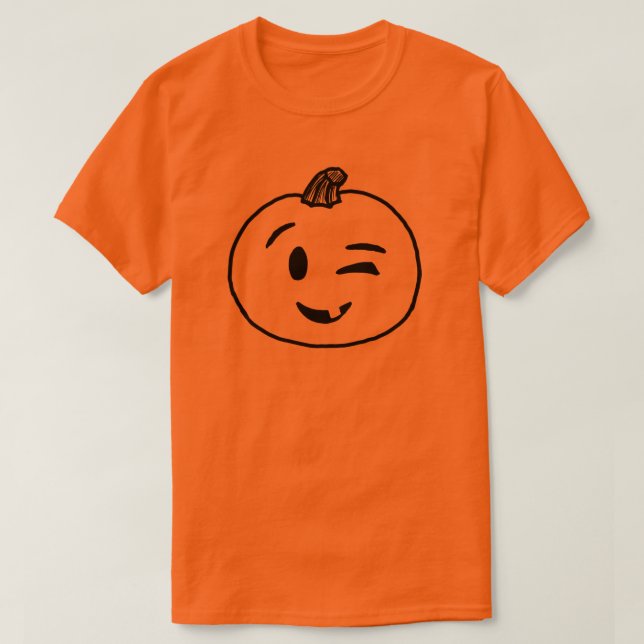 Wink Emoji Pumpkin Shirt Group Halloween Emoji T Shirt (Design framsida)