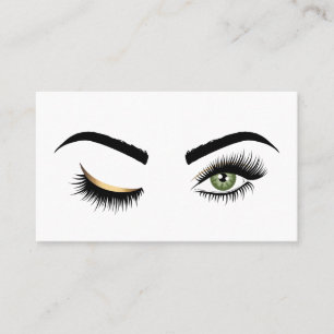Wink Öga Makeup-artisten Grönt Ögon Lash Extension Visitkort