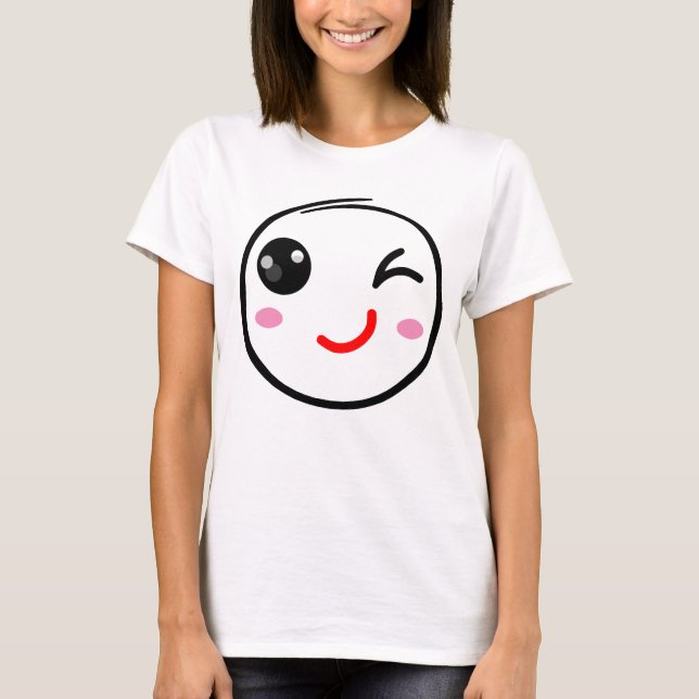 Winking ansikte, blinkande t shirt (Framsida)