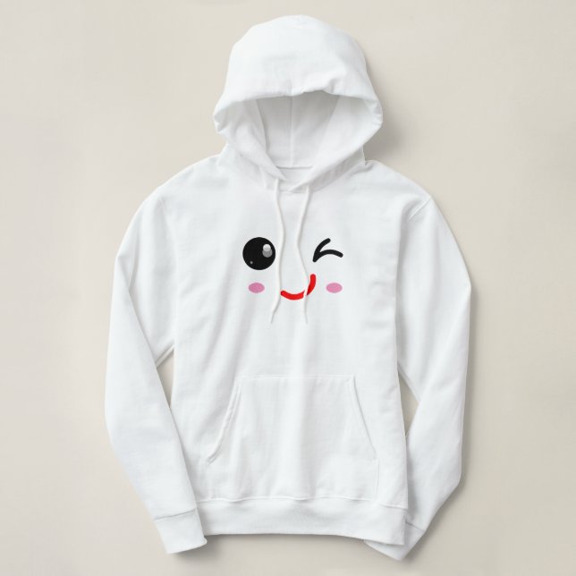 Winking ansikte, blinkande t shirt (Design framsida)